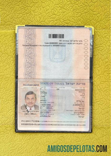Passaporte de Israel 2021 Presente Photolook exemplo